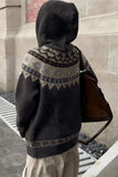 Fair Isle Hooded Toggle Cardigan