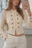 Lace Double-Breasted Military Jacket