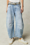 High-Waist Paneled Baggy Jeans