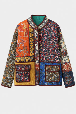 Patchwork Floral Quilted Coat