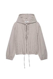 Plaid Zip-Up Drawstring Waist Jacket