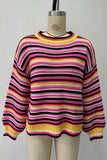 Striped Crew Neck Knit Sweater