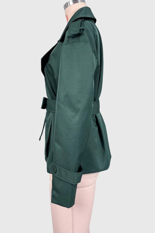 Notched Collar Belted Wrap Coat