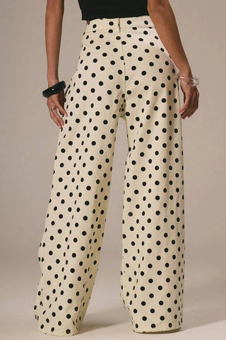 Polka-Dot Wide Leg Jeans