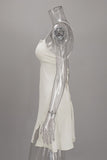 Satin Lace Trim Slip Mini Dress