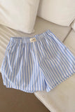 Striped Elastic Waist Casual Shorts