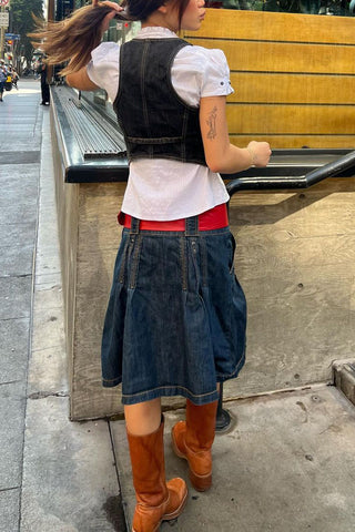 Button-Front Denim Vest