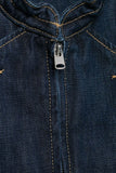 Military Button Crop Denim Jacket