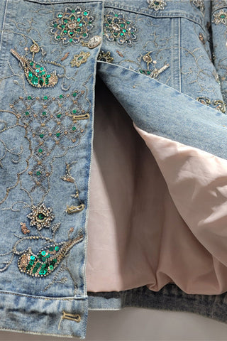 Floral Sequin Denim Jacket