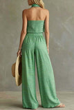 Striped Tube-Top High-Waist Pants Set
