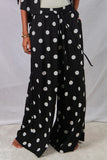 Polka-Dot Casual Wide-Leg Pants