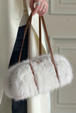 Faux Fur Top Handle Bag