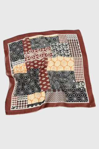 Patchwork Geometric Print Square Scarf