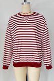 Striped Crew Neck Contrast Trim Top