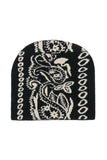 Paisley Print Knit Beanie Hat
