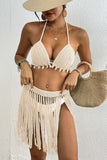Crochet Shell-Trim Fringe Cover-up