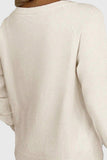 One-Shoulder Fawn Intarsia Knit Sweater