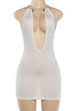 Elegant Plunge Evening Dress