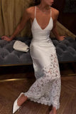 Lace-Accented Evening Gown