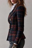 Plaid Double-Breasted Blazer