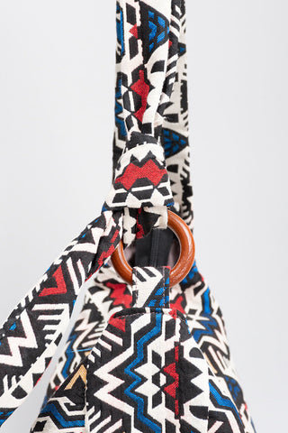 Patterned Knot Strap Hobo Bag
