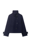 Stand-Collar Button-Front Jacket