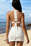 Cross-Front Halter Mini Dress