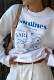 Sardines Graphic Crew Neck Long Sleeve Top