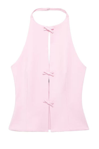 Halter Bow Detail Tank