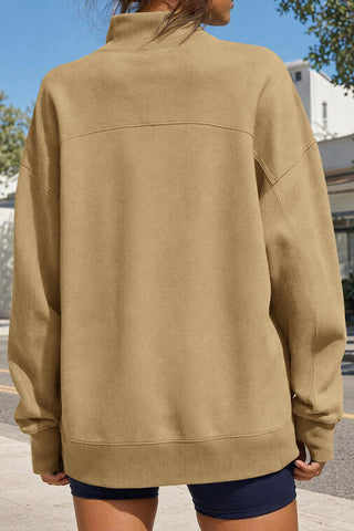Mock Neck Drop Shoulder Sweatshirt