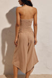 Strapless Striped Jumpsuit