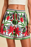 Floral Drawstring Casual Shorts