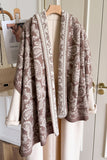 Paisley Knit Open-Front Shawl