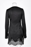 Long-Sleeve Lace-Trim Casual Dress