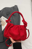 Knotted Handle Suede Shoulder Bag