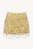 Sequin Sheer Mesh Crop Top and Mini Skirt Set
