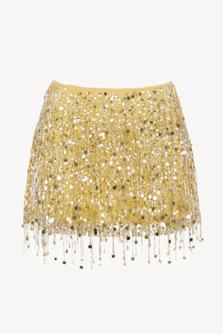 Sequin Sheer Mesh Crop Top and Mini Skirt Set