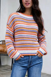 Striped Crew Neck Knit Sweater