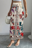 Tie-Waist Floral Print Maxi Skirt