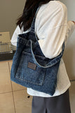 Faded Wash Tote Bag With Front Patch Pocket
