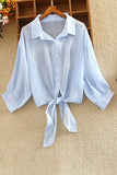 Tie-Front Button Shirt