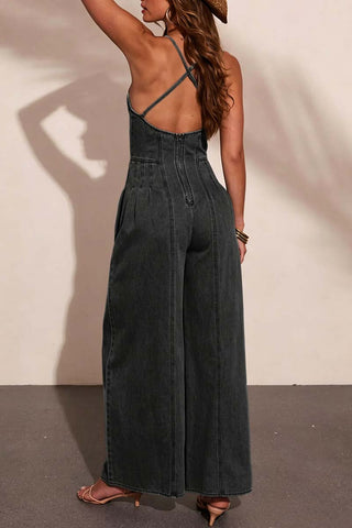 Spaghetti-Strap Wide-Leg Jumpsuit