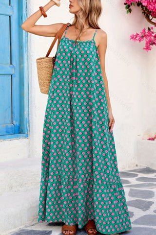 Floral Tie-Front Ruffle Maxi Dress