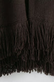 Fringe Trim Crew Neck Knit Cardigan
