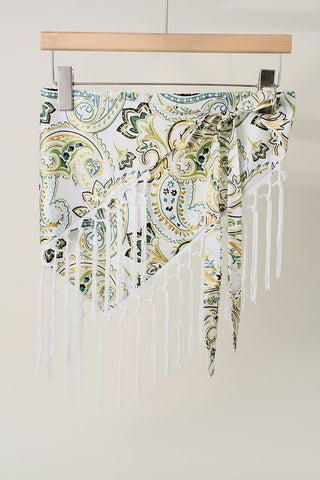 Elephant Print Fringe Scarf