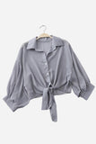 Tie-Front Button Shirt