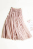 Sheer Mesh Overlay A-Line Skirt