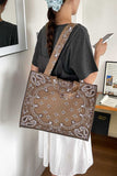 Paisley Print Quilted Tote Bag