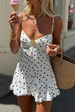 Ruched Spaghetti Strap Mini Dress