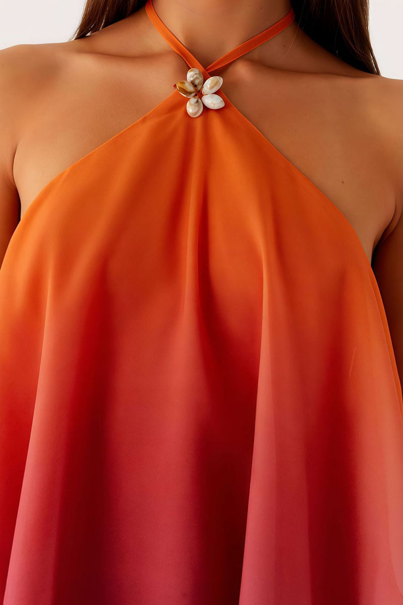 Asymmetrical Layered Halter Dress